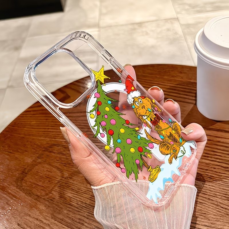 子犬をテーマにしたクリスマスパーティー クリアスマホケース  - Mini Pc Case のレビューと価格
